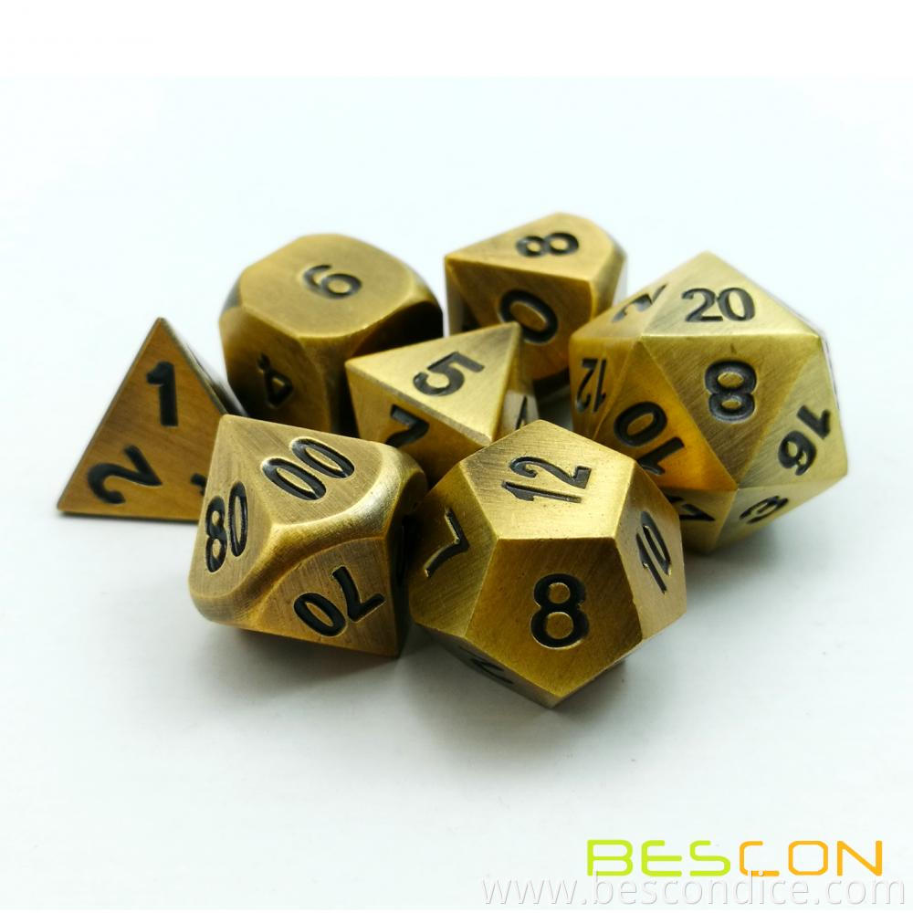 Brass Metal Dice For Dungeon And Dragons Game 3 Brass Metal Dice For Dungeon And Dragons Game 3